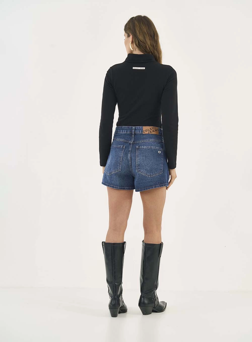 Short Jeans Cancun Cós Assimétrico Índigo