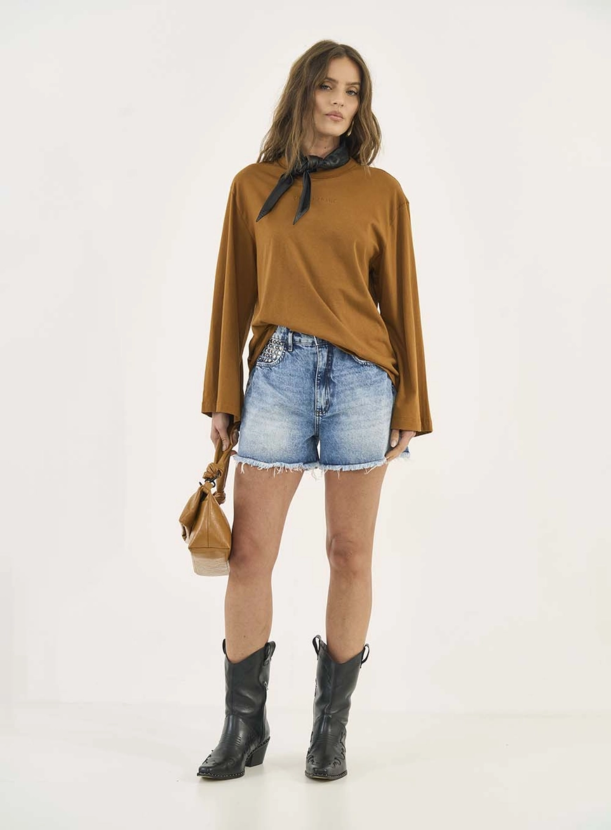 Short Jeans Cancun Com Metais
