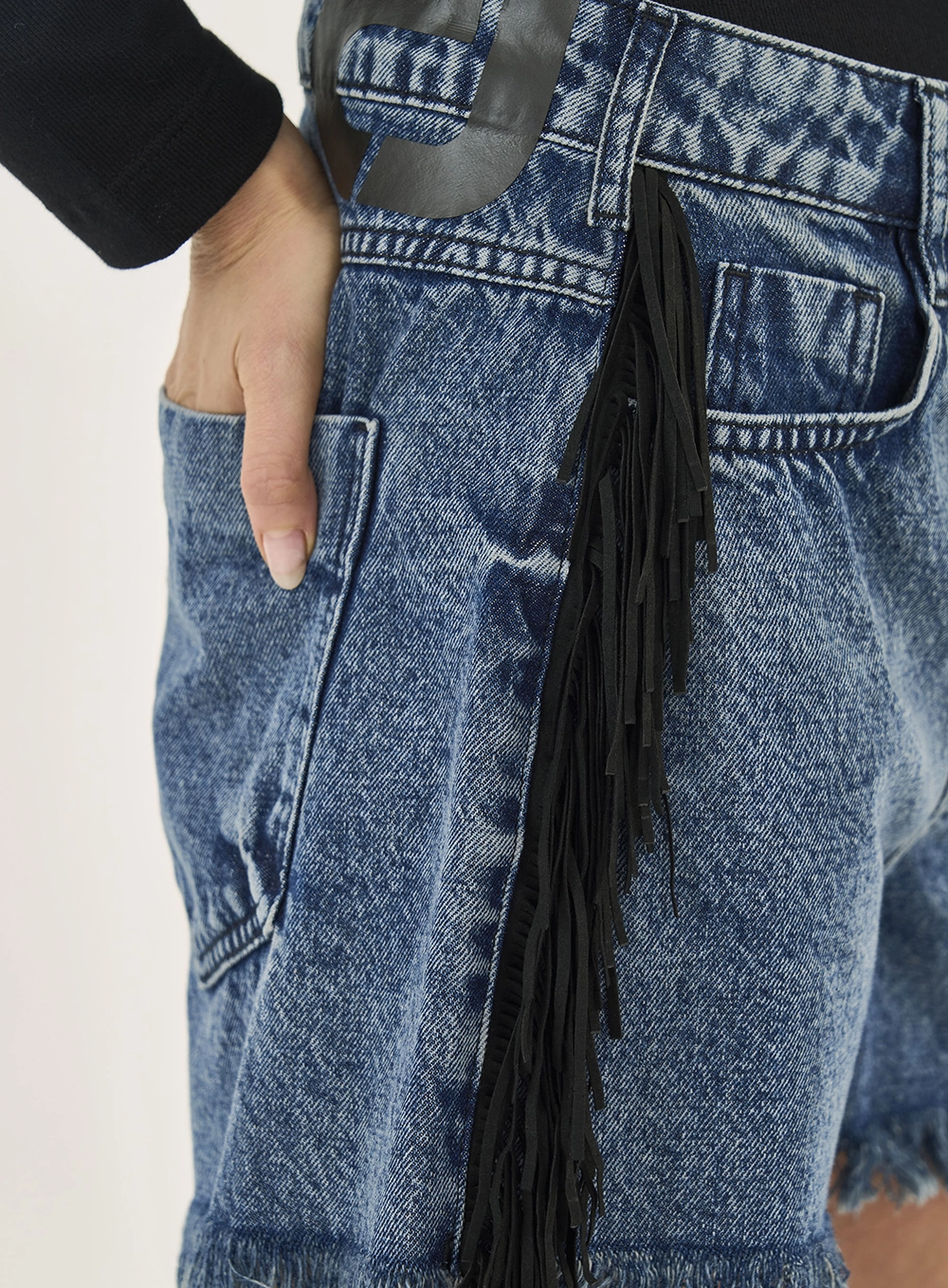 Short Jeans Cancun Com Franjas Índigo