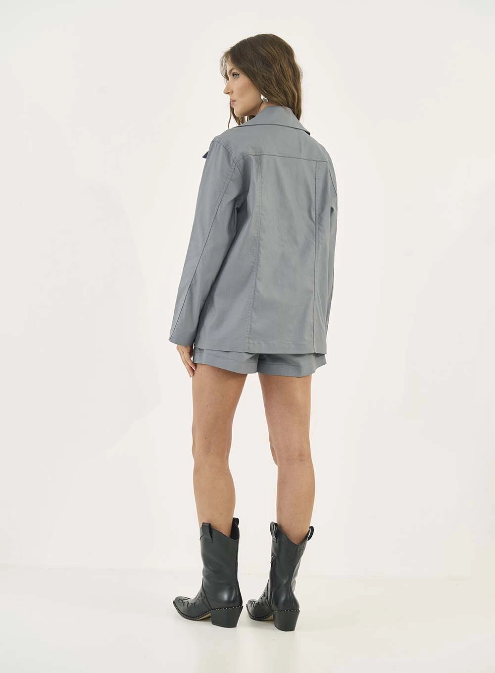 Short Sarja Dubai Resinada Cinza
