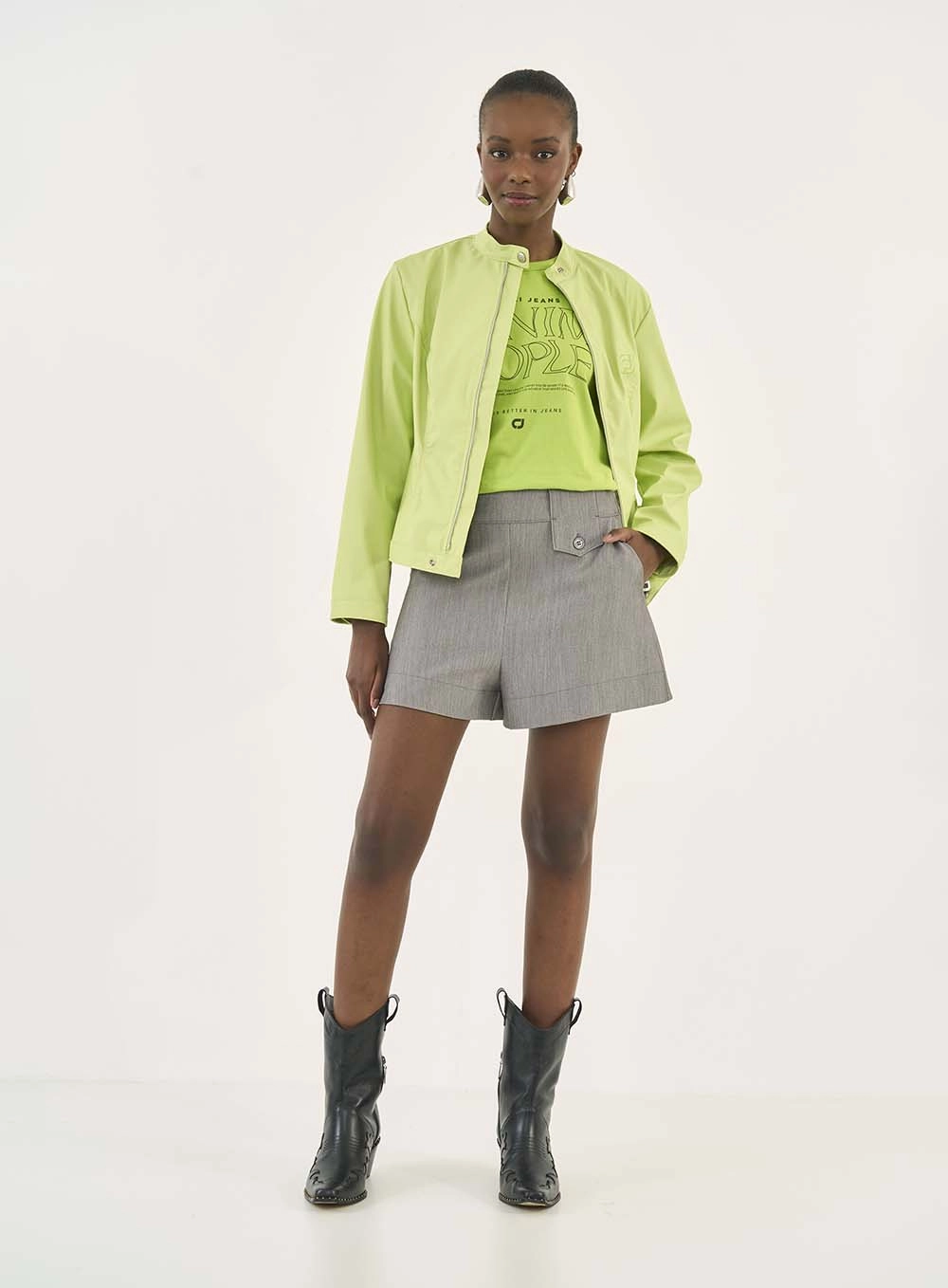 Short Alfaiataria Reto Cinza