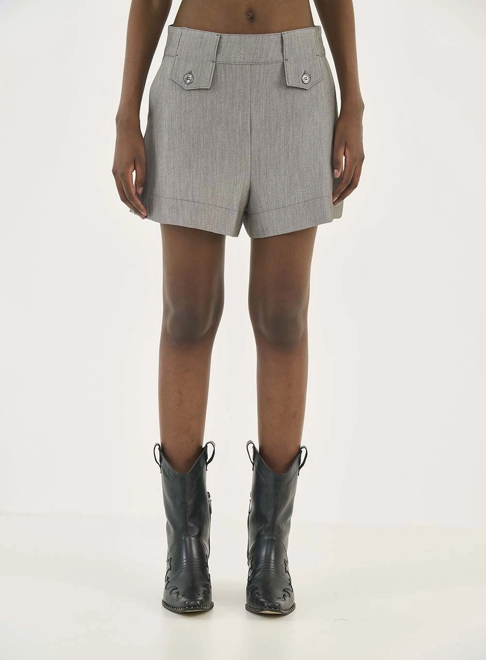 Short Alfaiataria Reto Cinza
