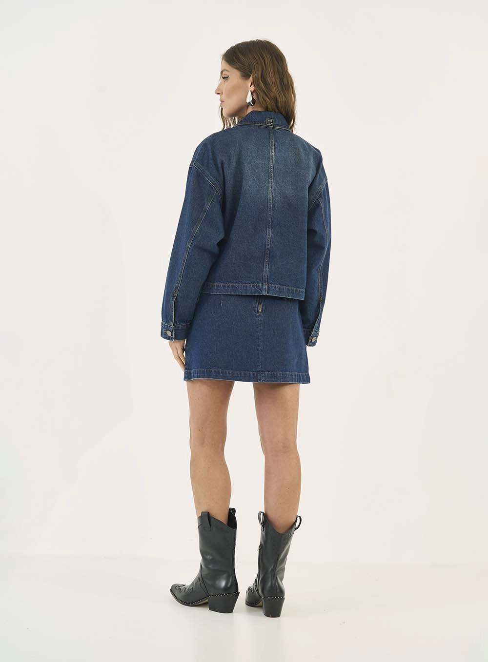 Saia Jeans Com Amarração Lateral Índigo