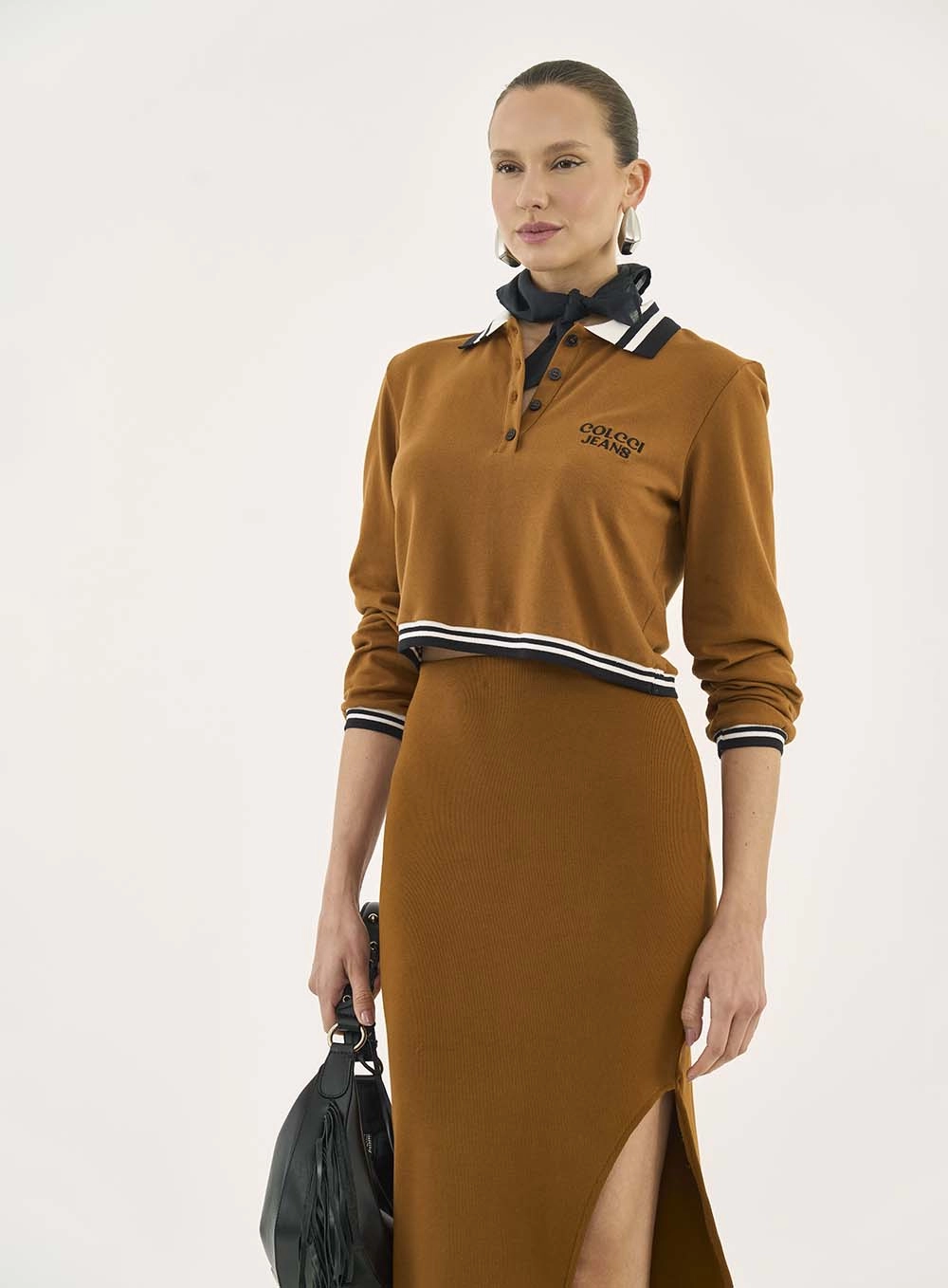 Polo Comfort Manga Longa Marrom
