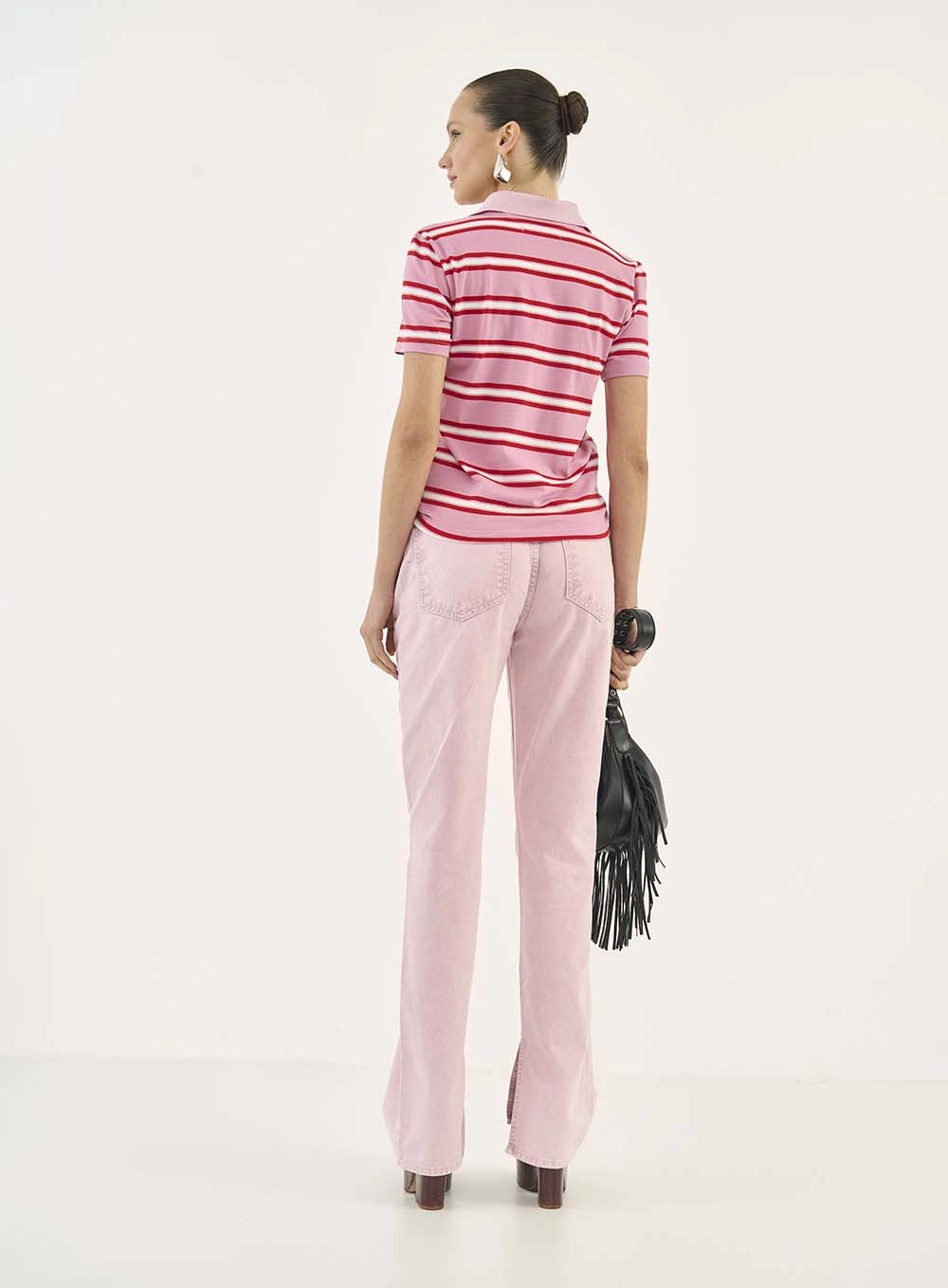 Polo Listrada Western Pink Estampados