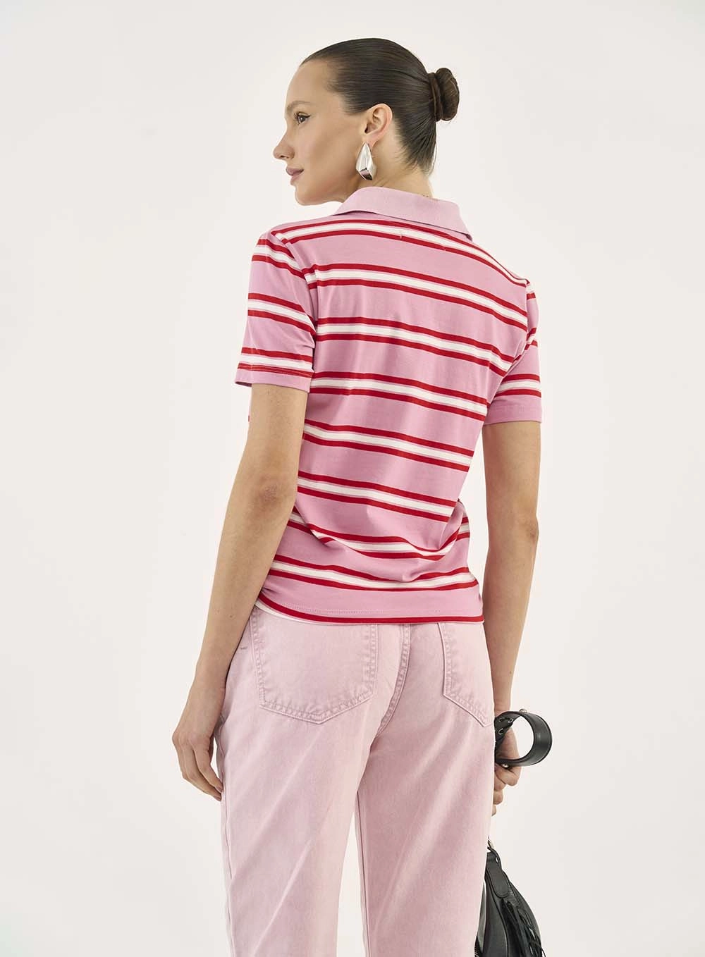 Polo Listrada Western Pink Estampados