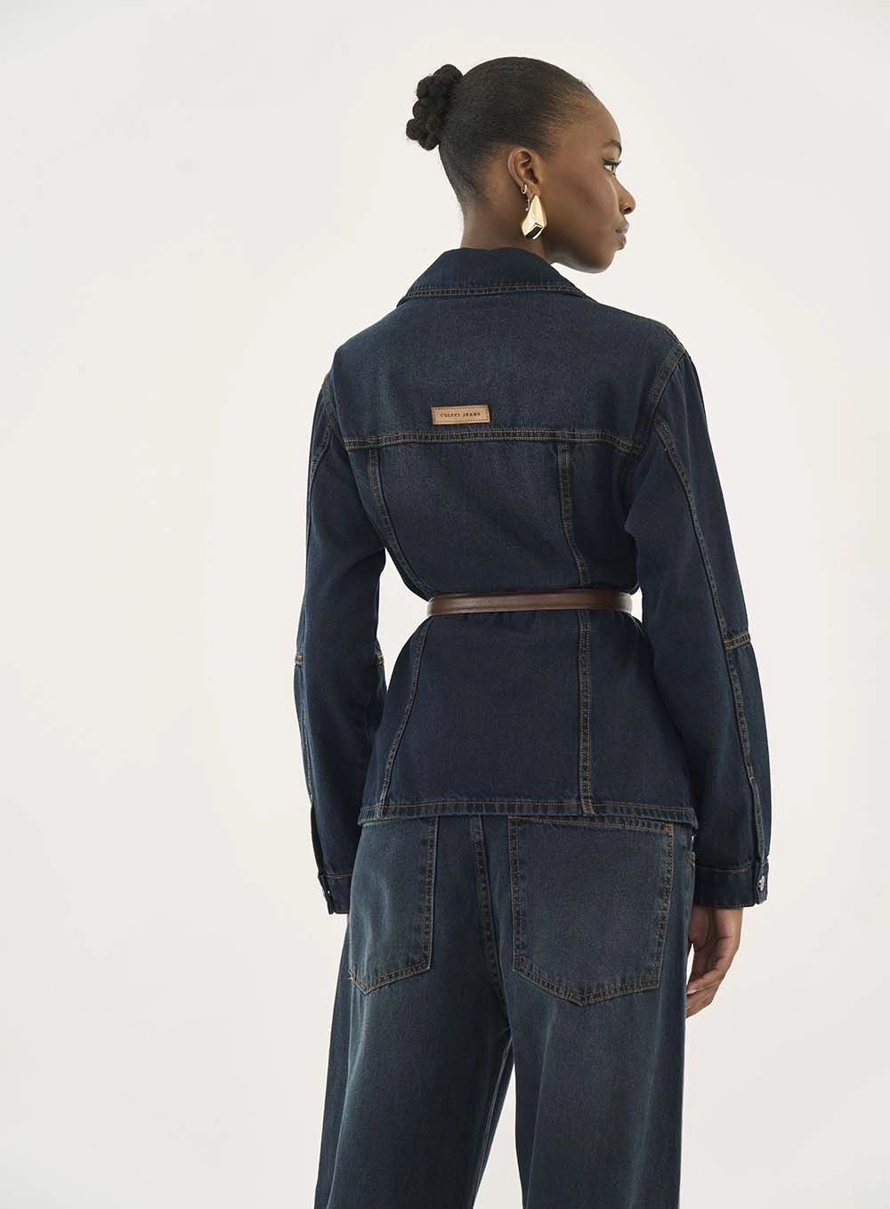 Camisa Jeans Comfort Manga Longa Índigo