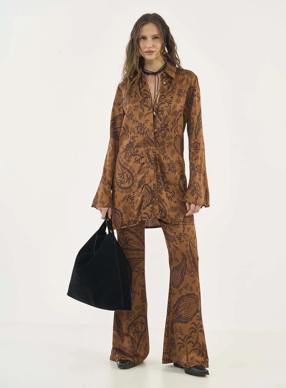 Camisa Longa Paisley Country Estampados