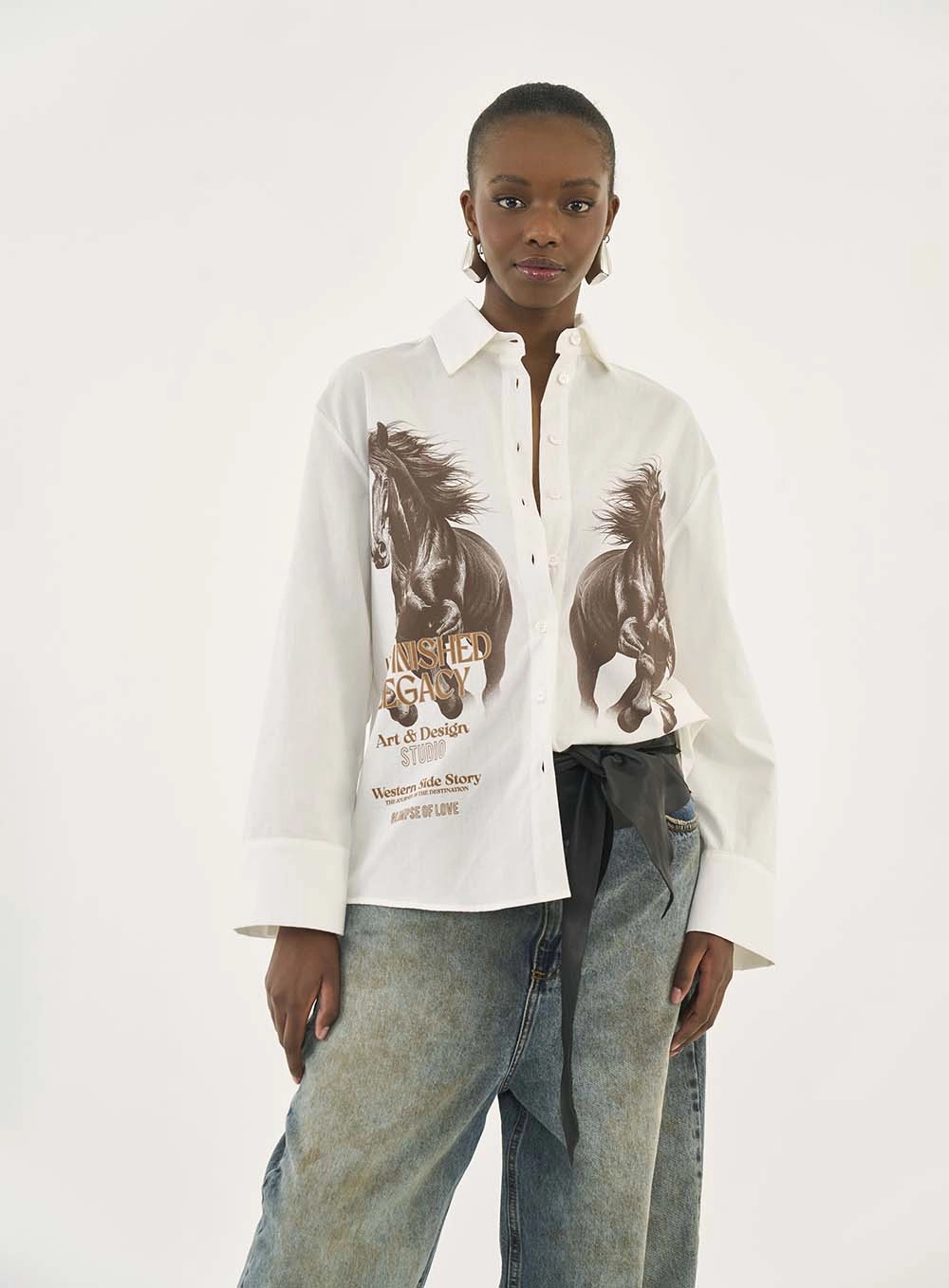 Camisa Estampada Loose Off Shell