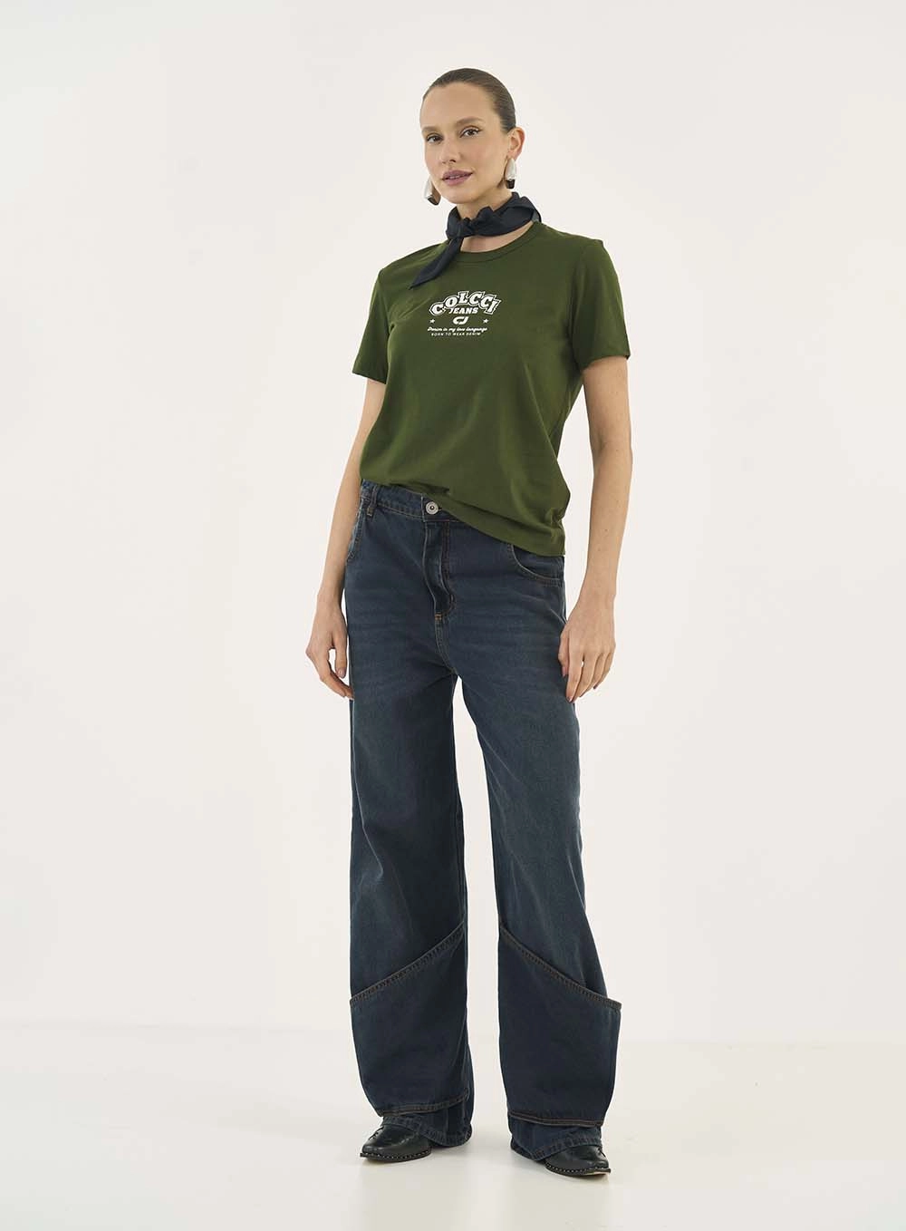 Camiseta Comfort Manga Curta Com Estampa Verde