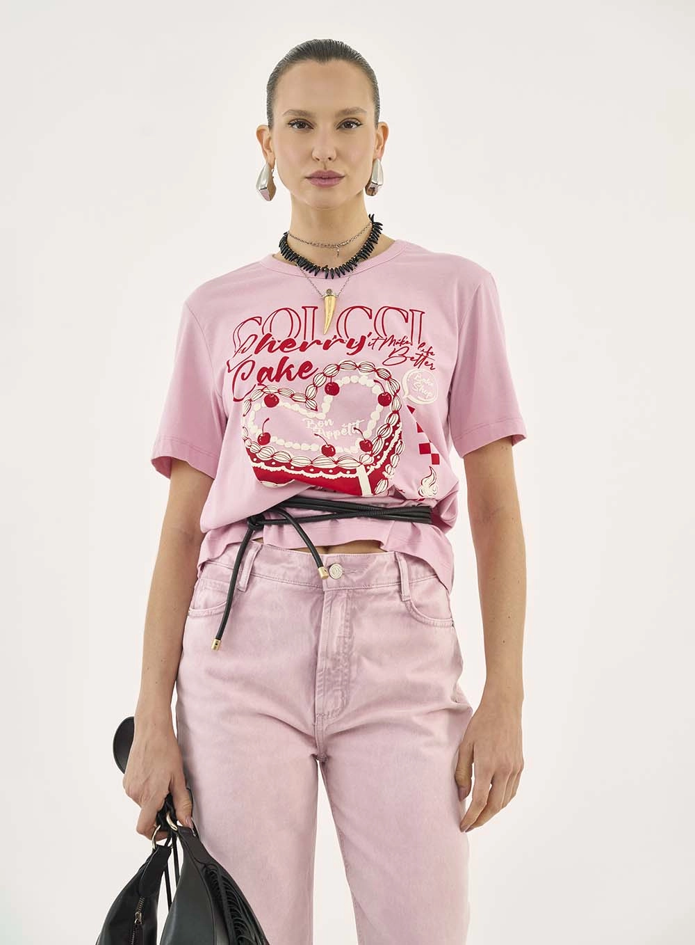 Camiseta Cherry Cake Rosa
