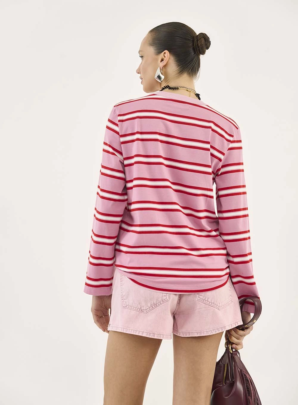Camiseta Listrada Manga Longa Estampados