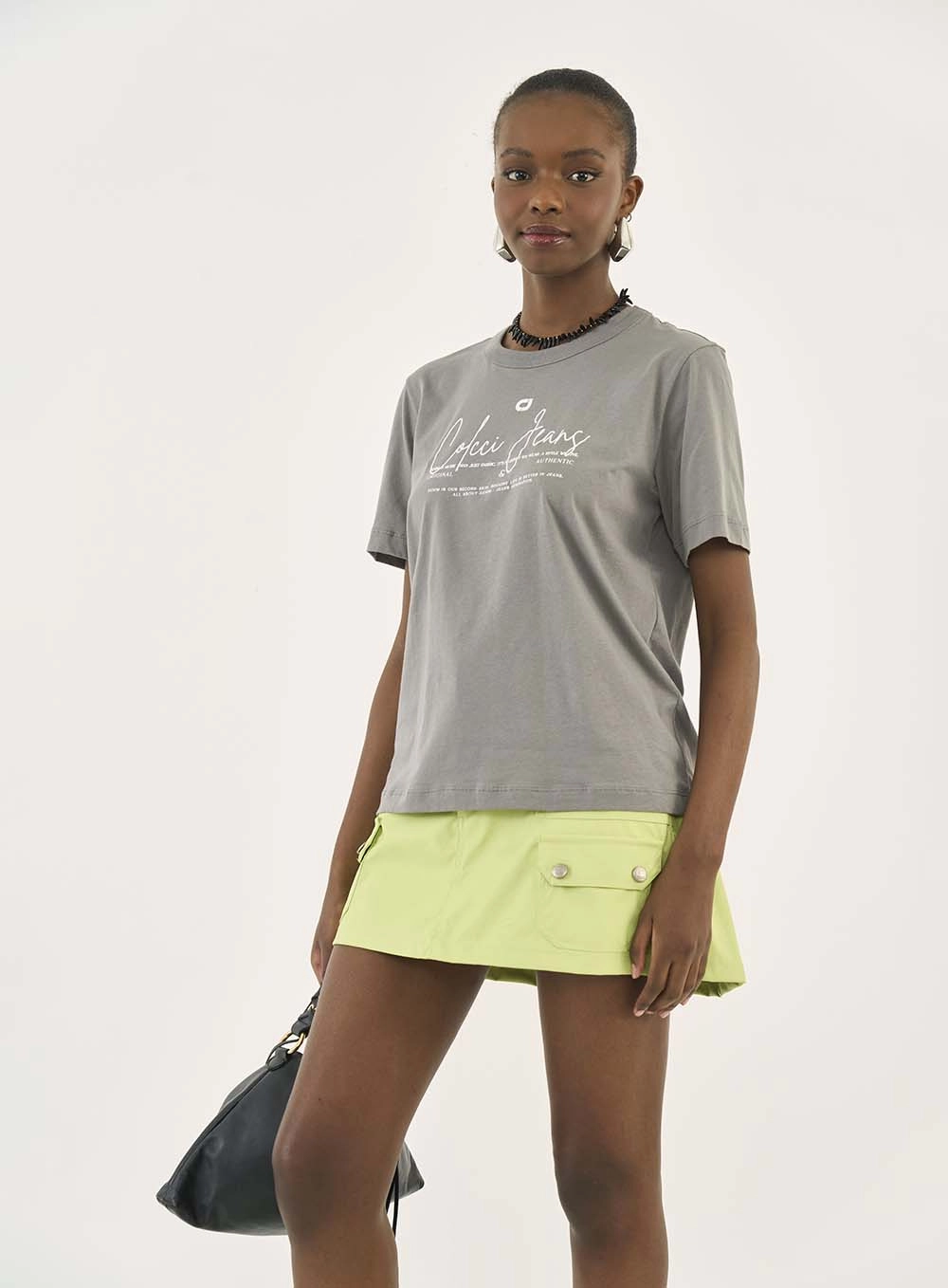 Camiseta Colcci Jeans Cinza