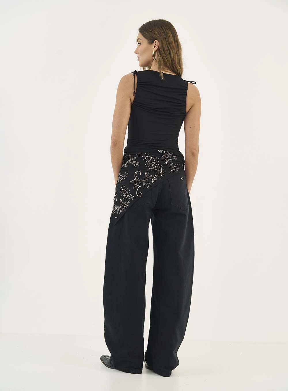 Blusa Drapeada Country Night Preto