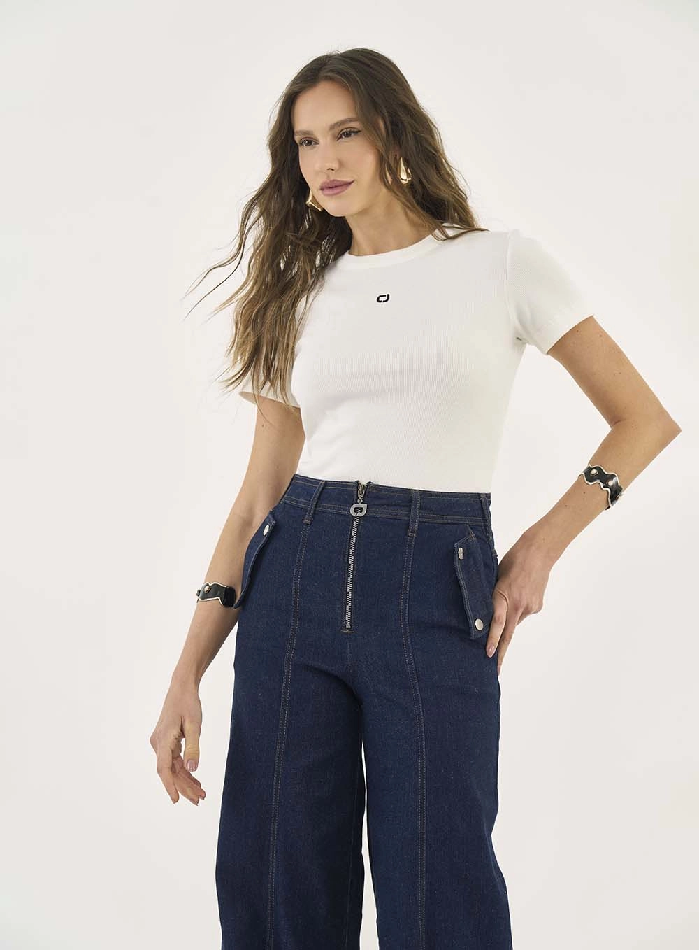 Blusa Slim Canelada Off Shell