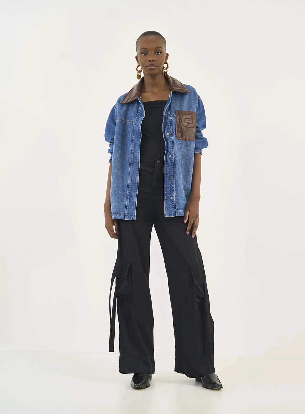Blusa Slim Ombro A Ombro Preto