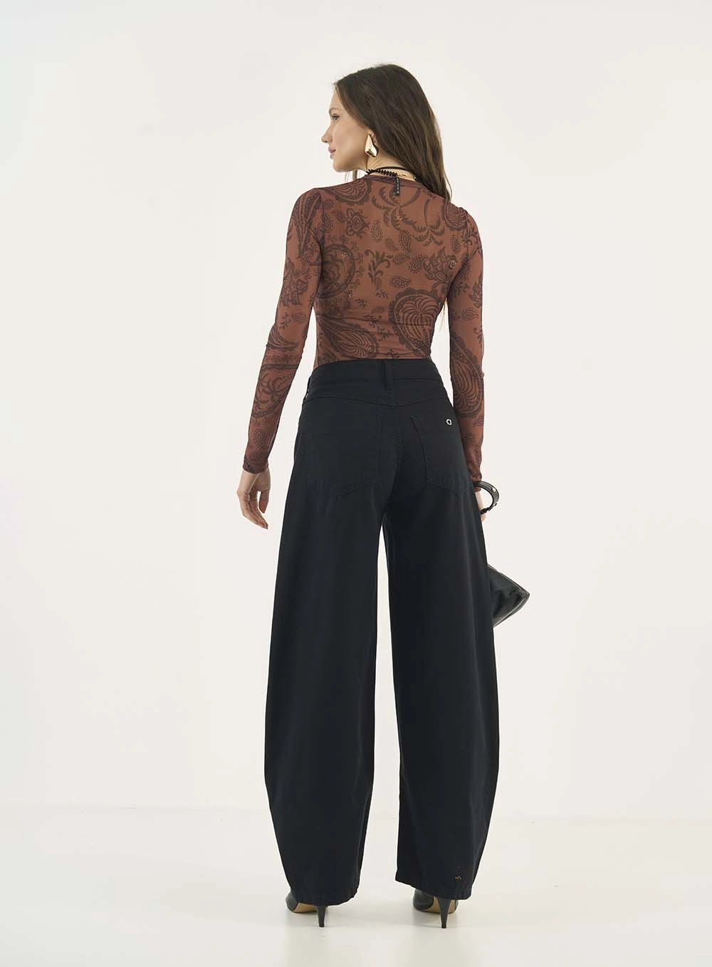 Blusa Slim Em Tule Estampado Estampados