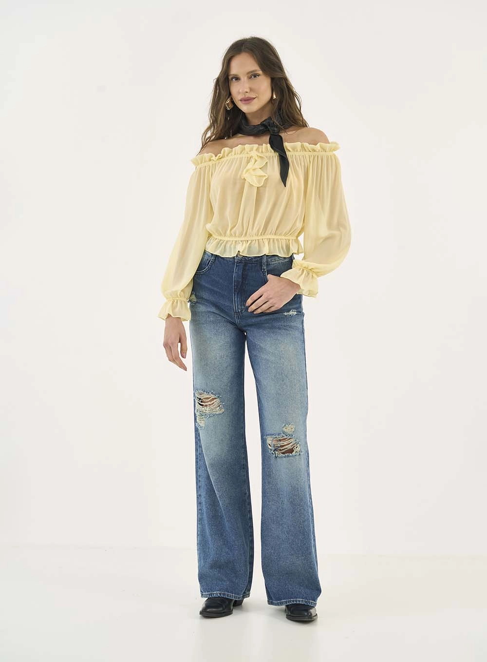 Blusa Colcci Jeans Amarelo