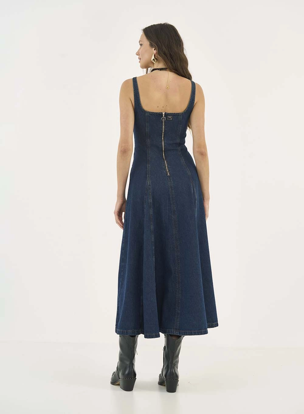 Vestido Jeans Midi Acinturado Índigo