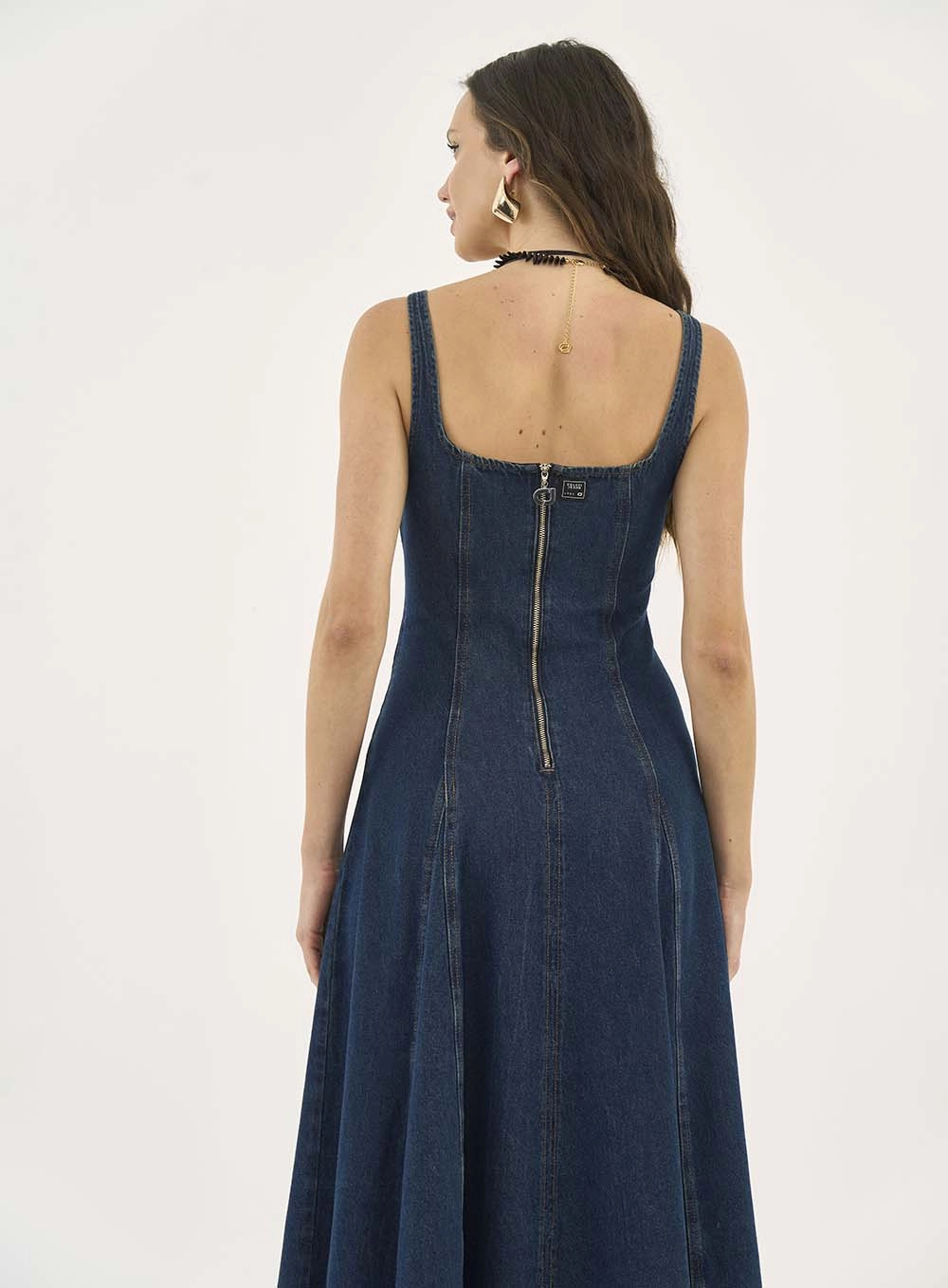 Vestido Jeans Midi Acinturado Índigo