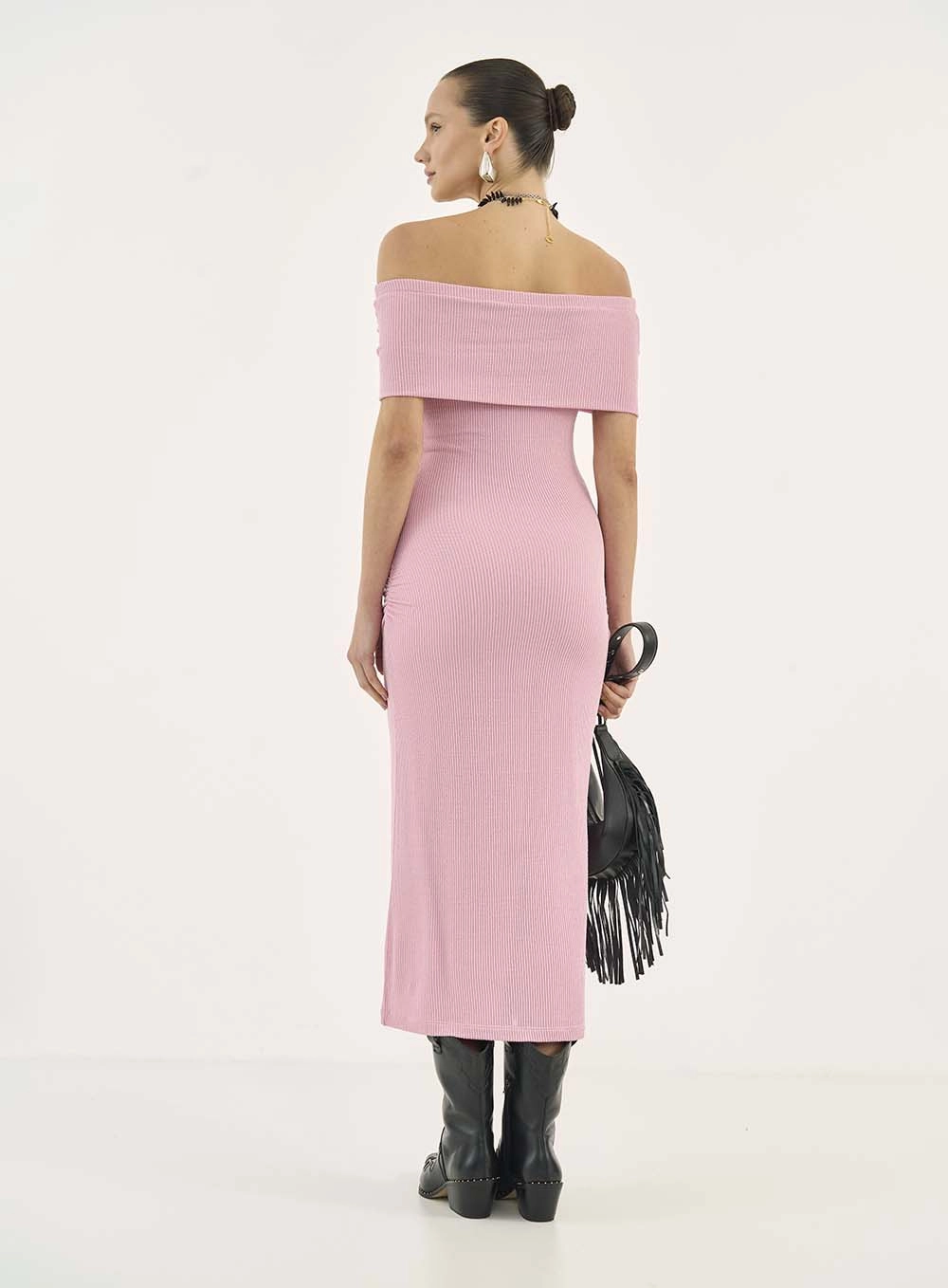 Vestido Malha  Feminino Colcci Jeans Rosa