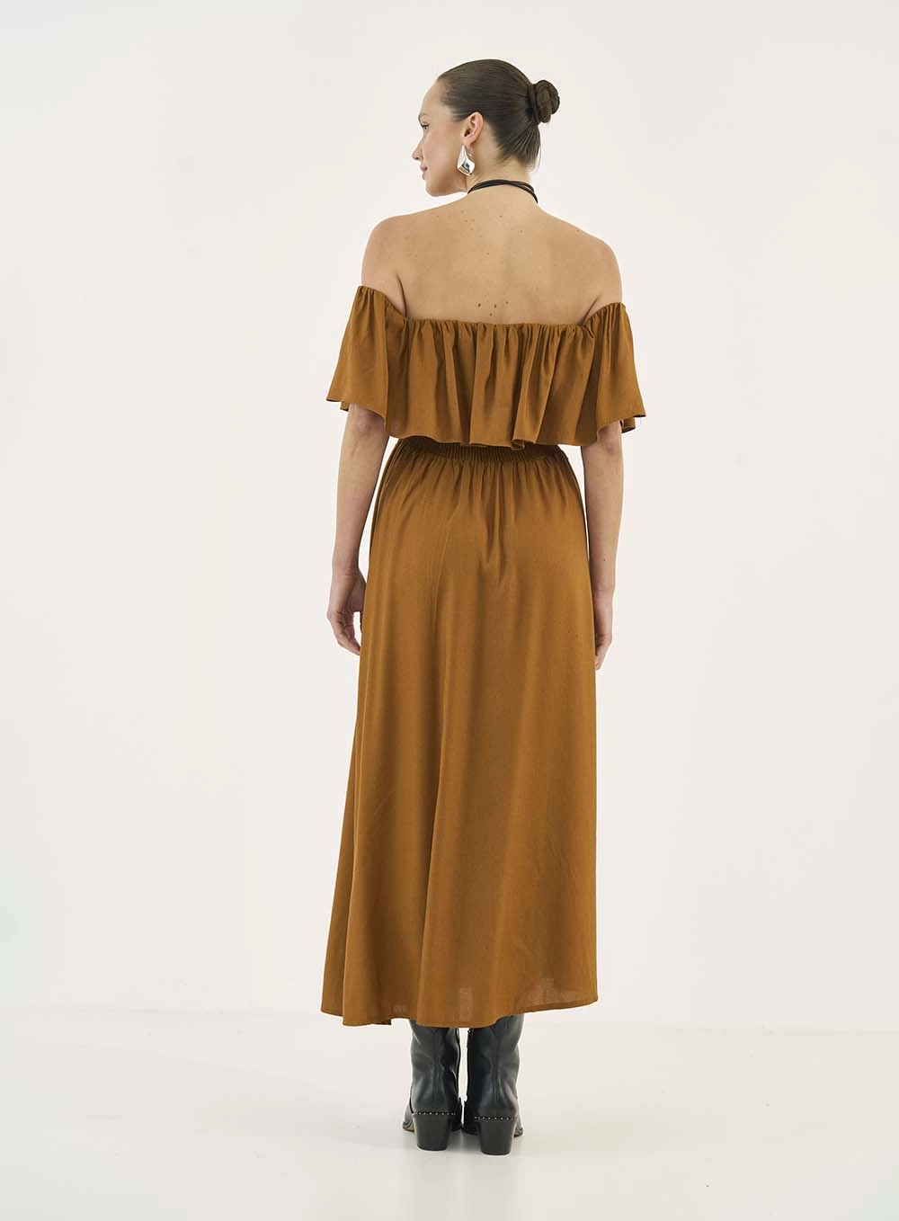 Vestido Linho Marrom