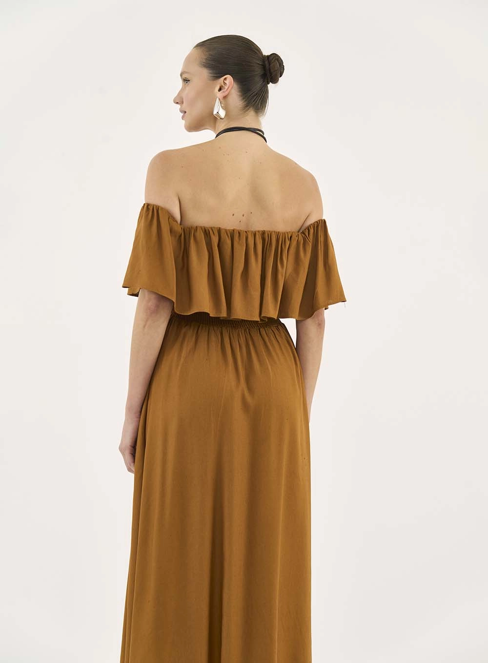 Vestido Linho Marrom