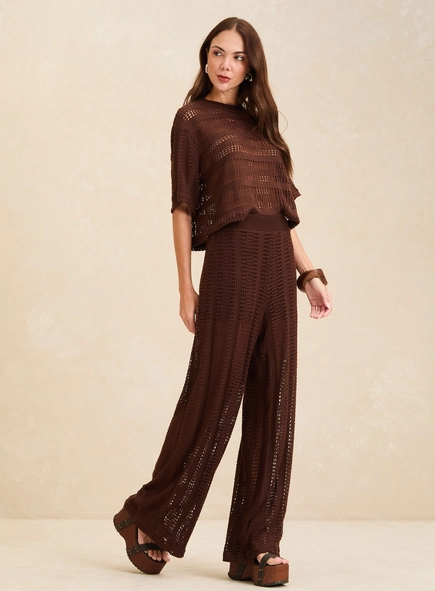 Calça Feminina Pantalona Tricô