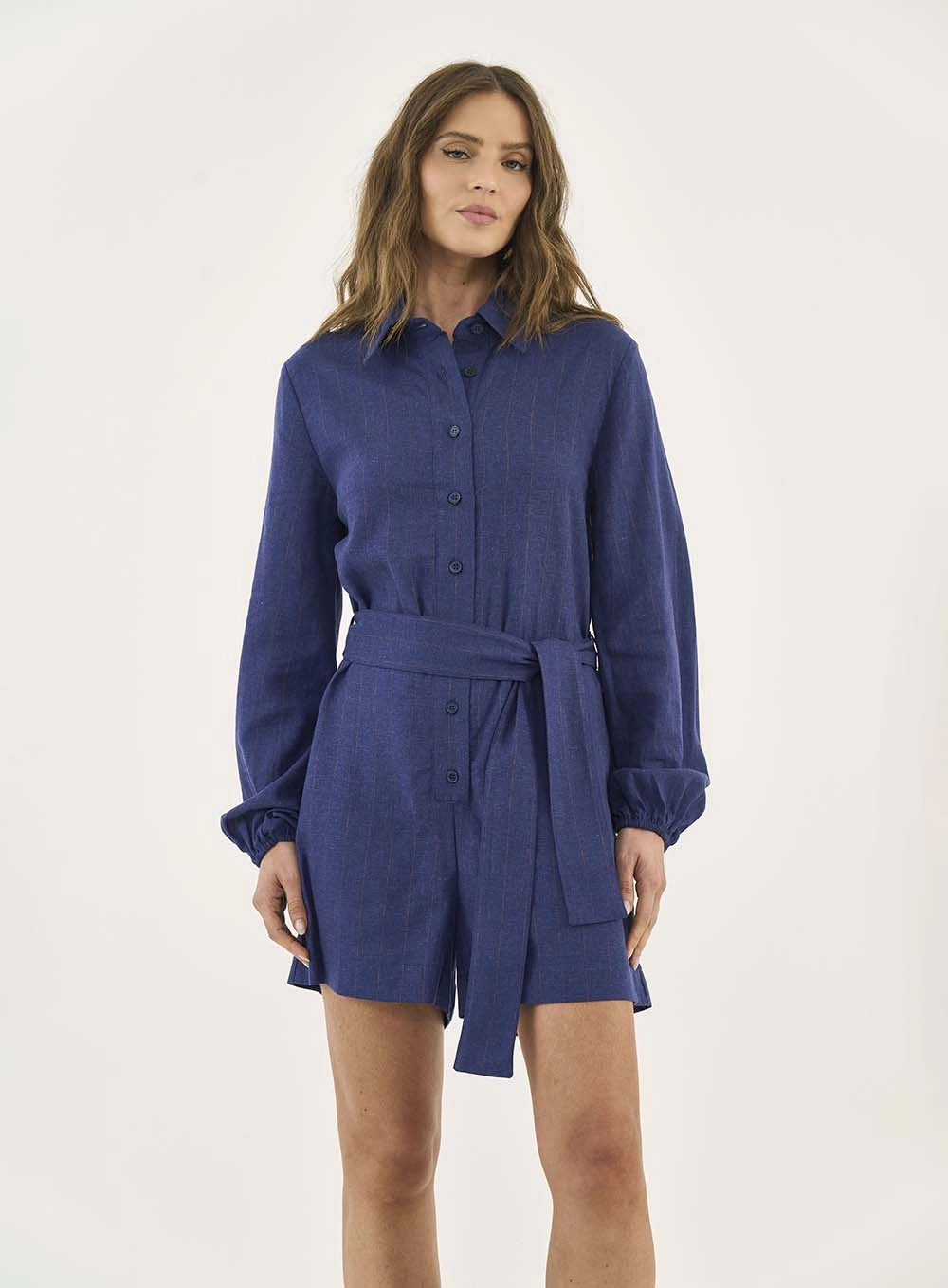 Macacao Tecido Plano 1 Feminino Colcci Jeans Azul
