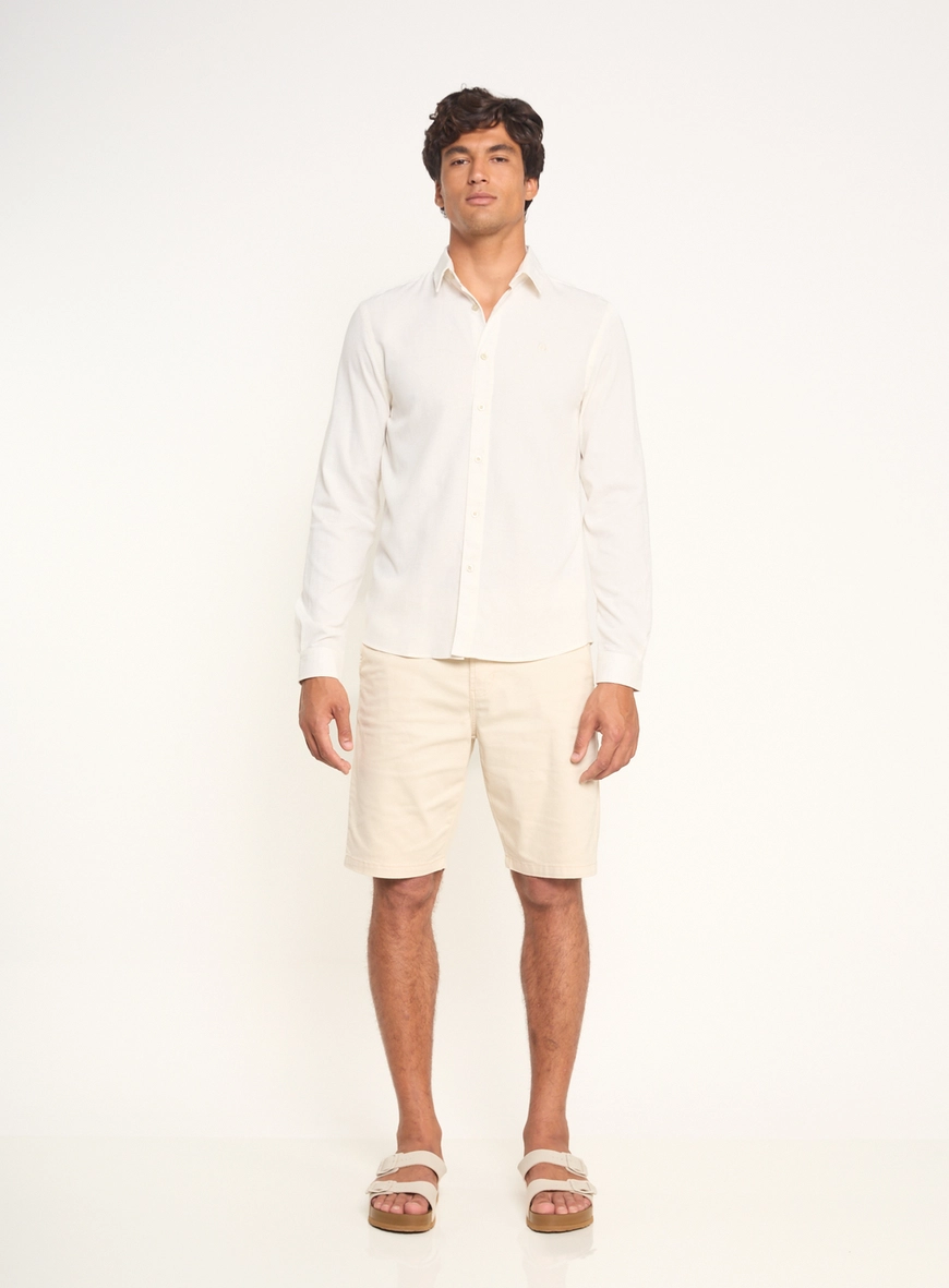 Camisa Masculina Manga Longa Com Botões