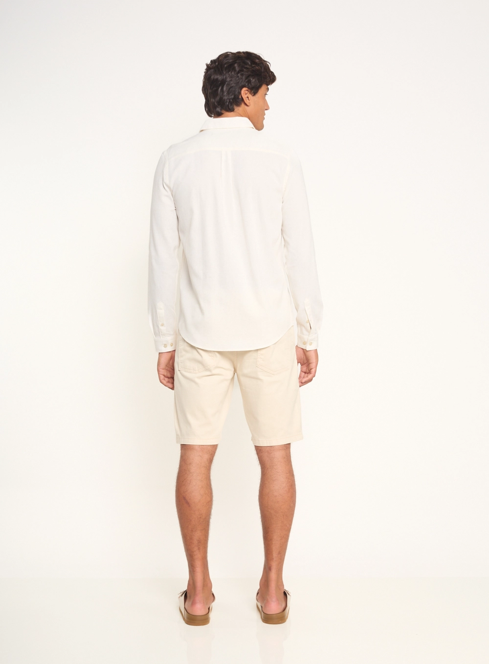 Camisa Masculina Manga Longa Com Botões Off Shell