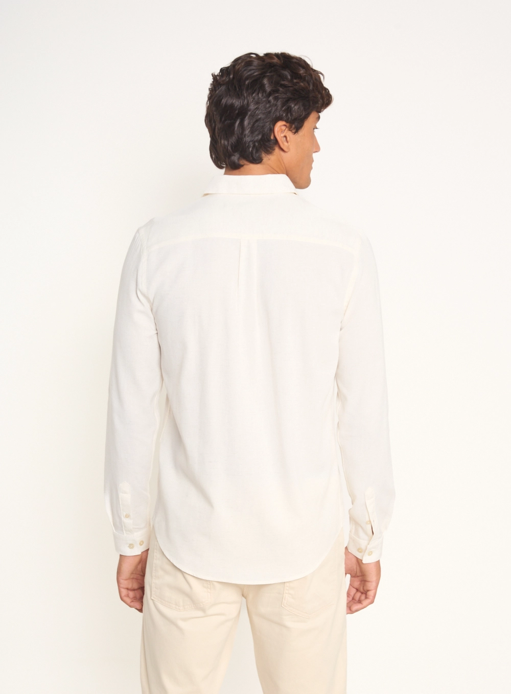 Camisa Masculina Manga Longa Com Botões Off Shell