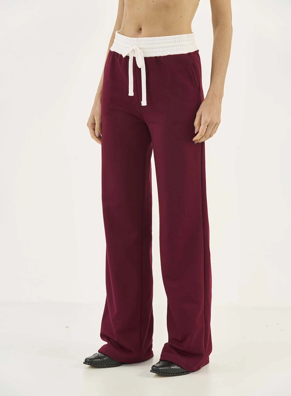 Calça Moletom Cós Elástico Bordô