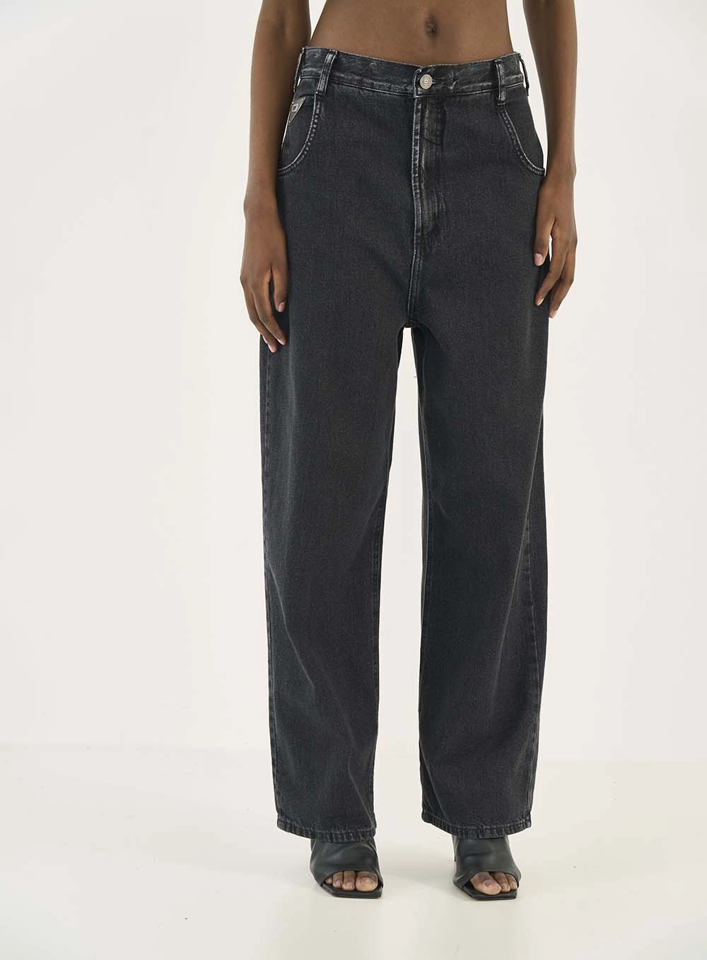 Calça Jeans Wide Leg Baggy Indigo Preto
