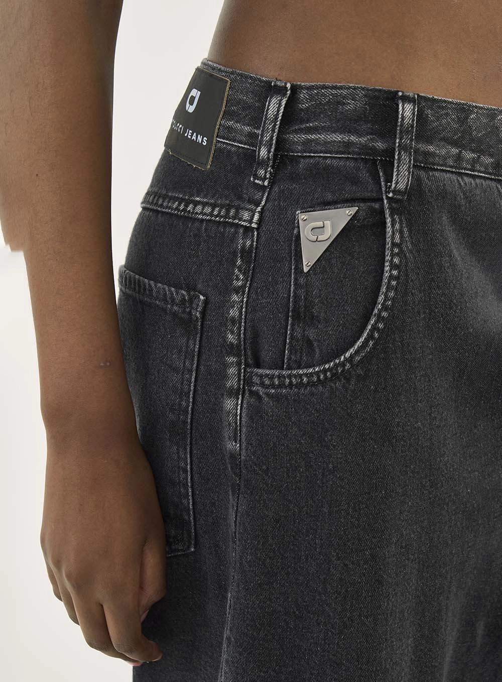 Calça Jeans Wide Leg Baggy Indigo Preto