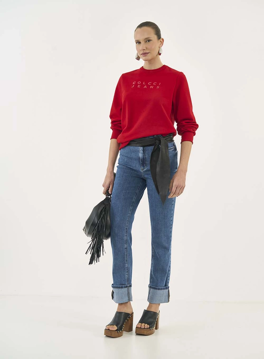 Calça Jeans Roma Stretch Com Dobra