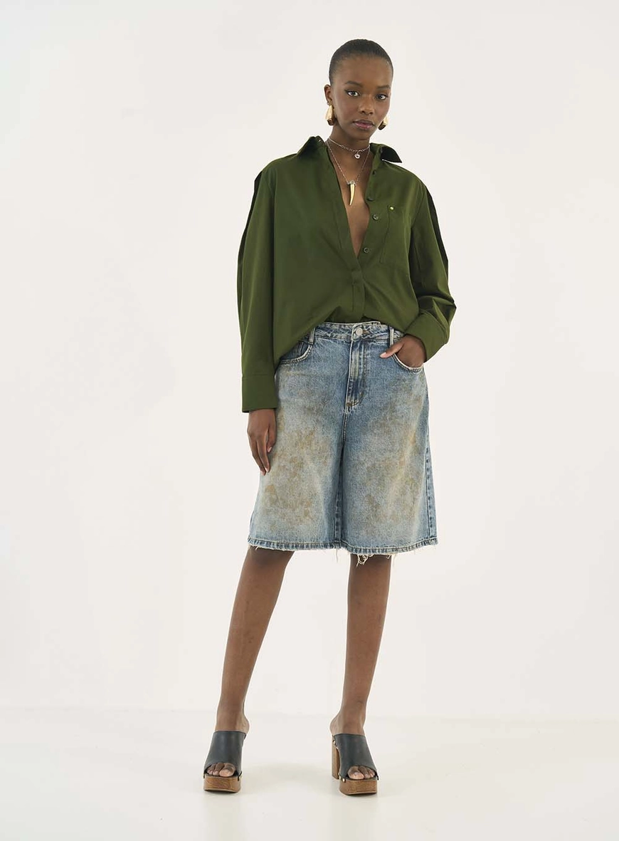 Bermuda Jeans Ampla Miami