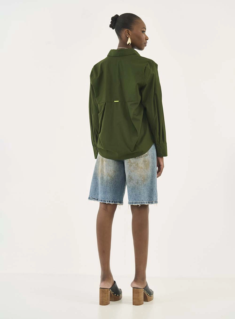 Bermuda Jeans Ampla Miami Índigo