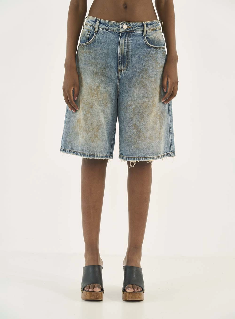 Bermuda Jeans Ampla Miami Índigo
