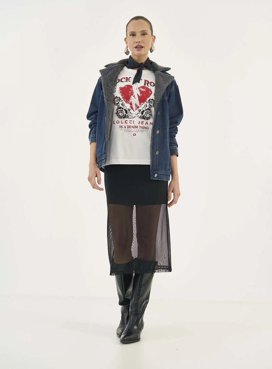 Camiseta Estampada Com Aplicação