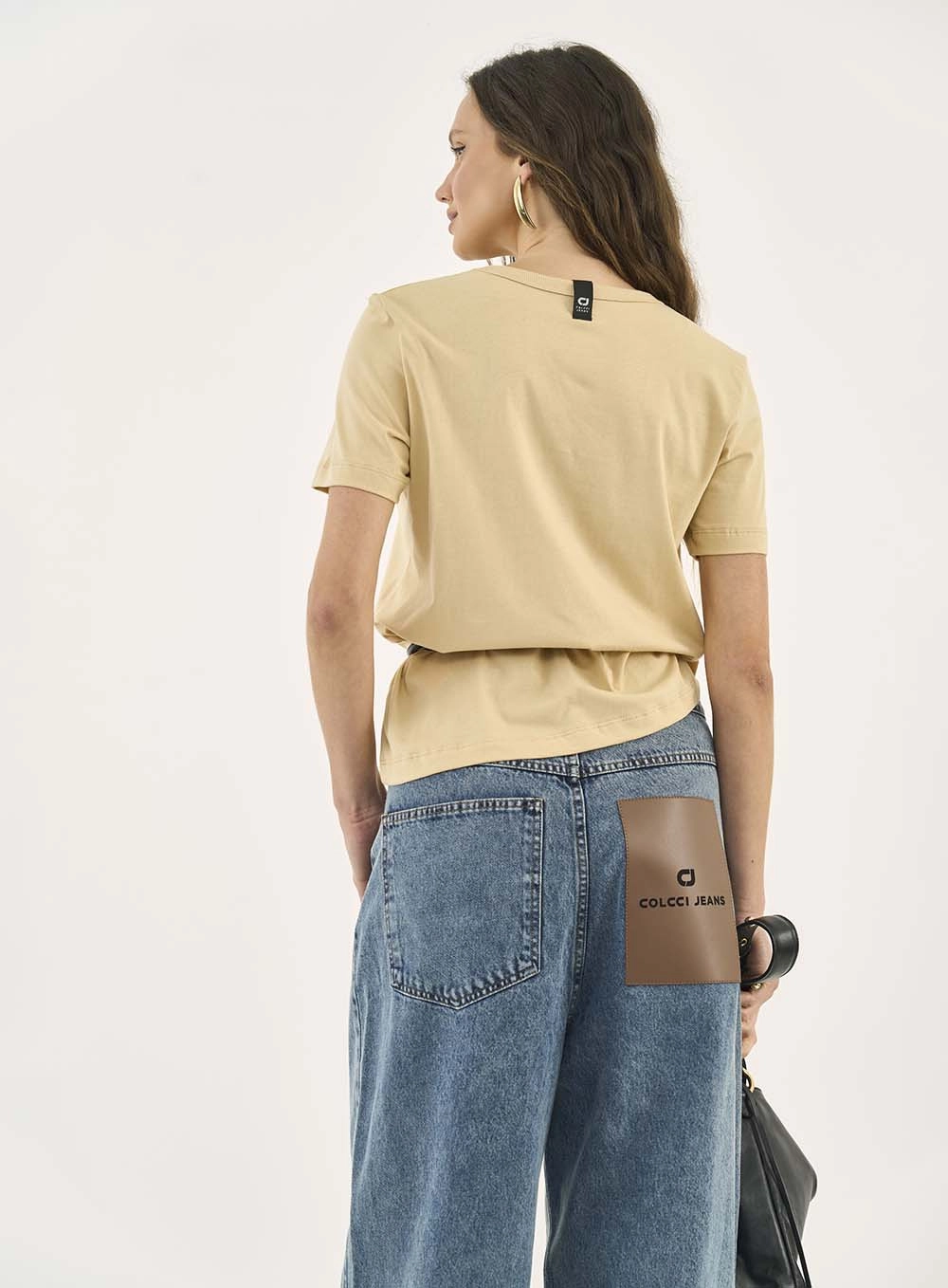 Camiseta Comfort Com Estampa Bege