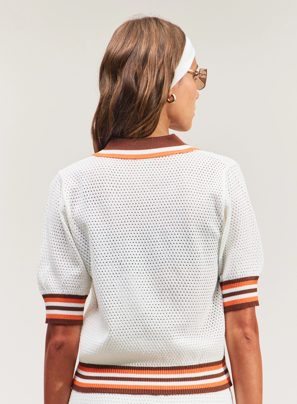 Camisa Polo Com Textura E Detalhes Listrados Off Natural