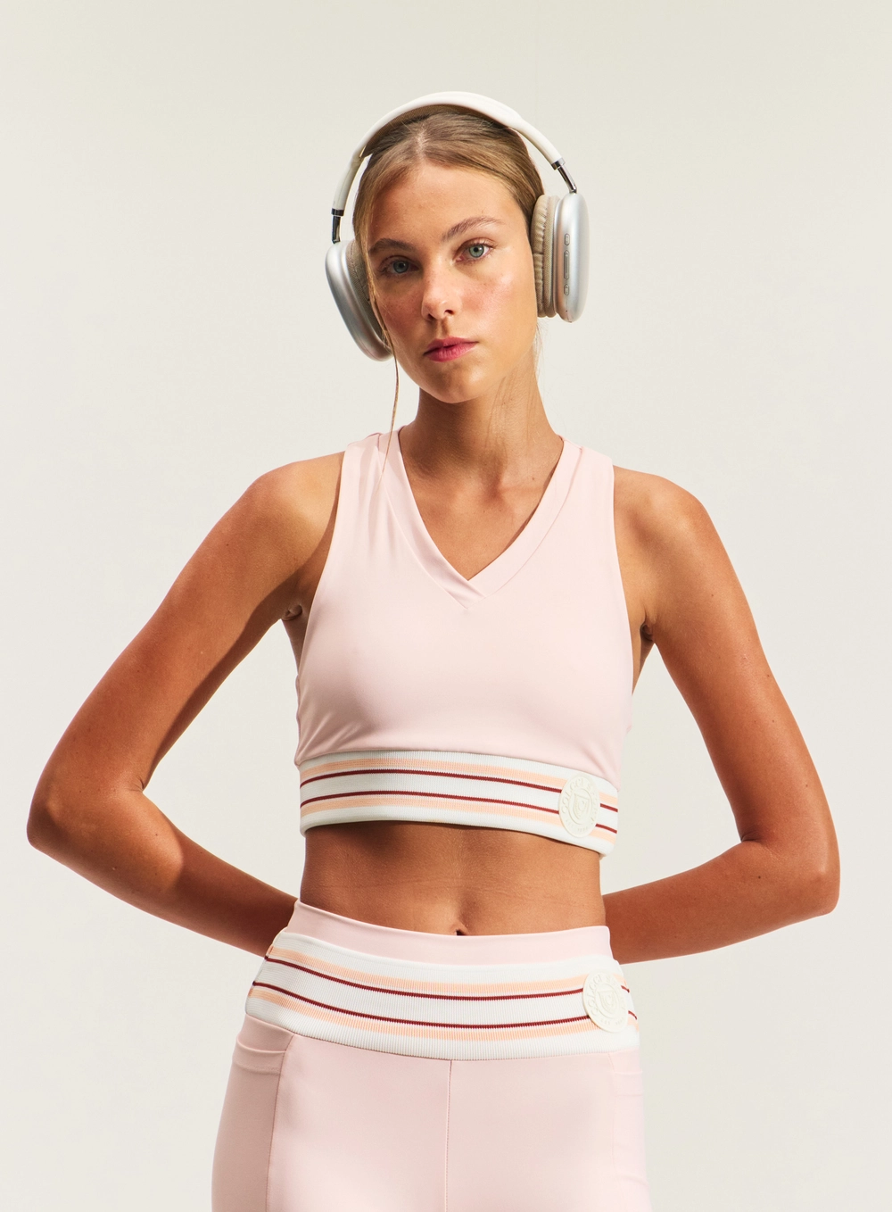 Top Decote V Com Elástico Personalizado Rosa