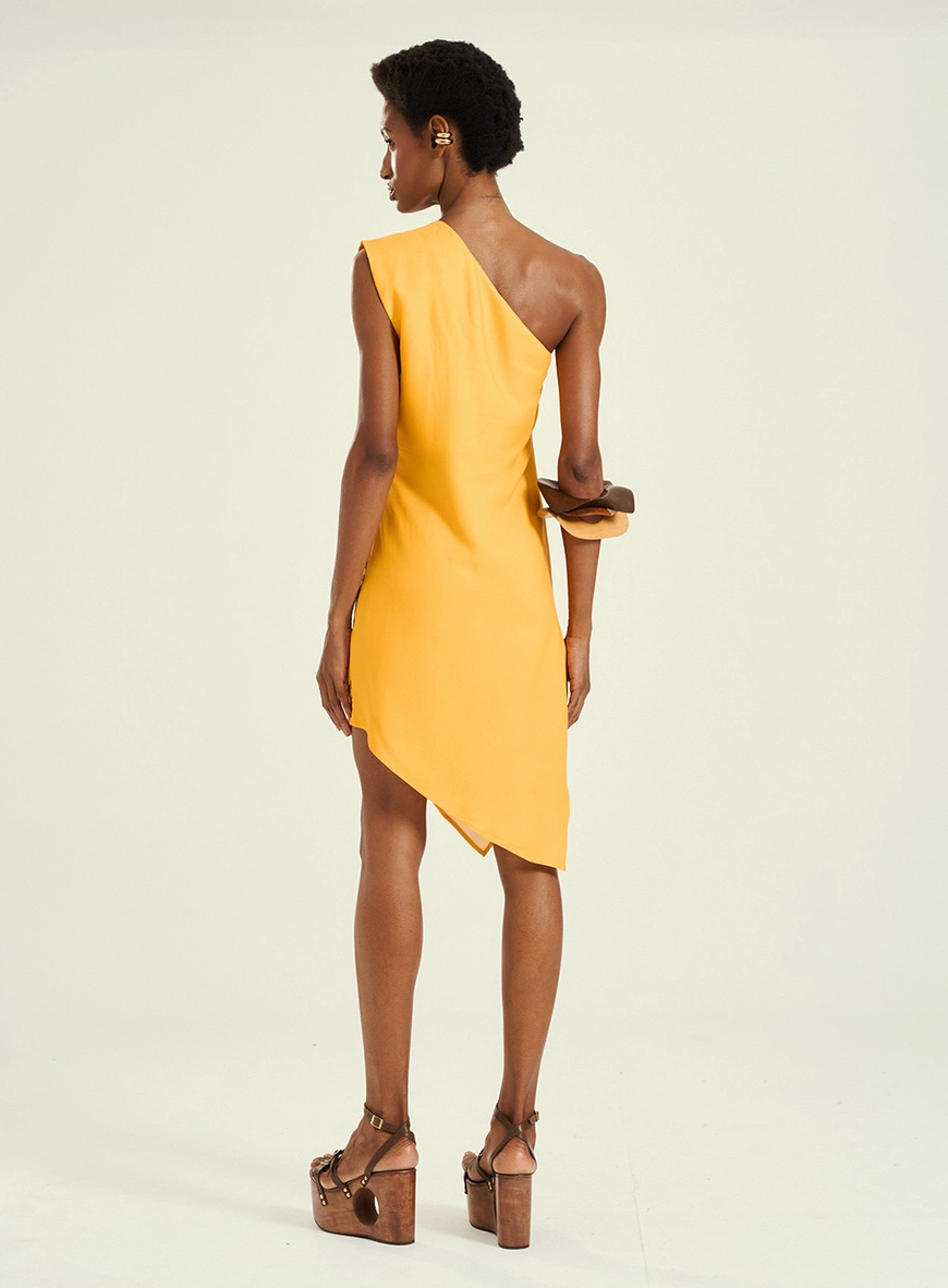 Vestido Feminino Curto Um Ombro Só Estampado Estampados 2