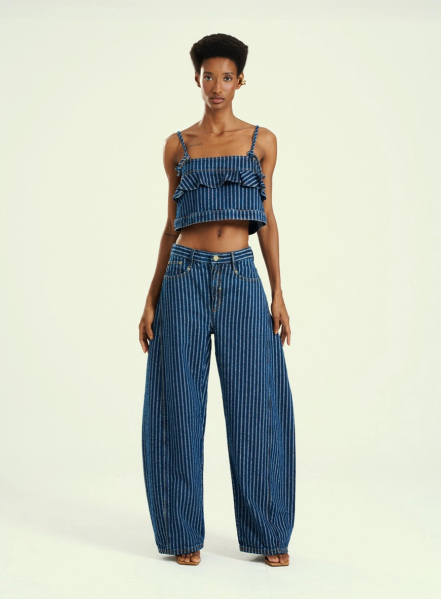 Top Cropped Jeans Estampado Com Alças Finas Estampados 4