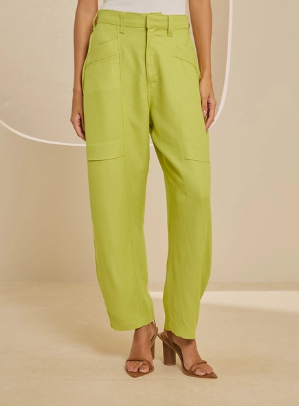 Calça Alfaiataria Slouchy Feminina Cintura Alta