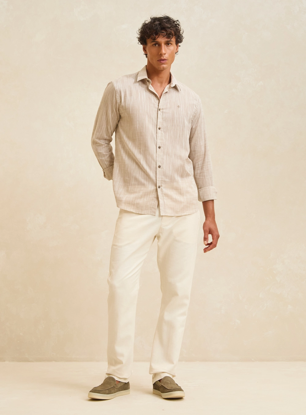Calça Alfaiataria Masculina - Vitor Bege 1