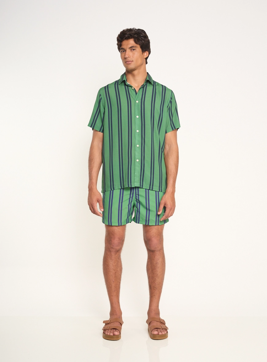 Beachshort Com Estampa E Amarração