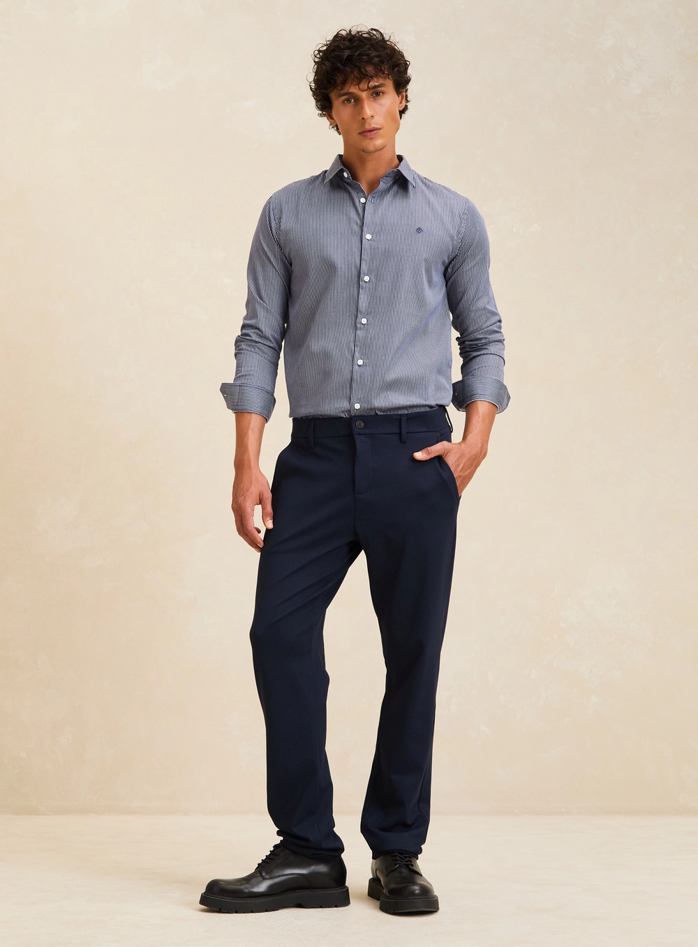 Camisa Masculina Slim Listrada Estampados 1