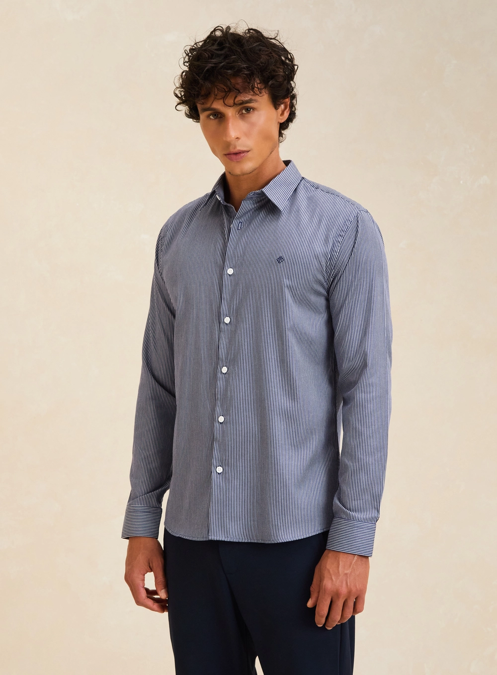 Camisa Masculina Slim Listrada Estampados 3